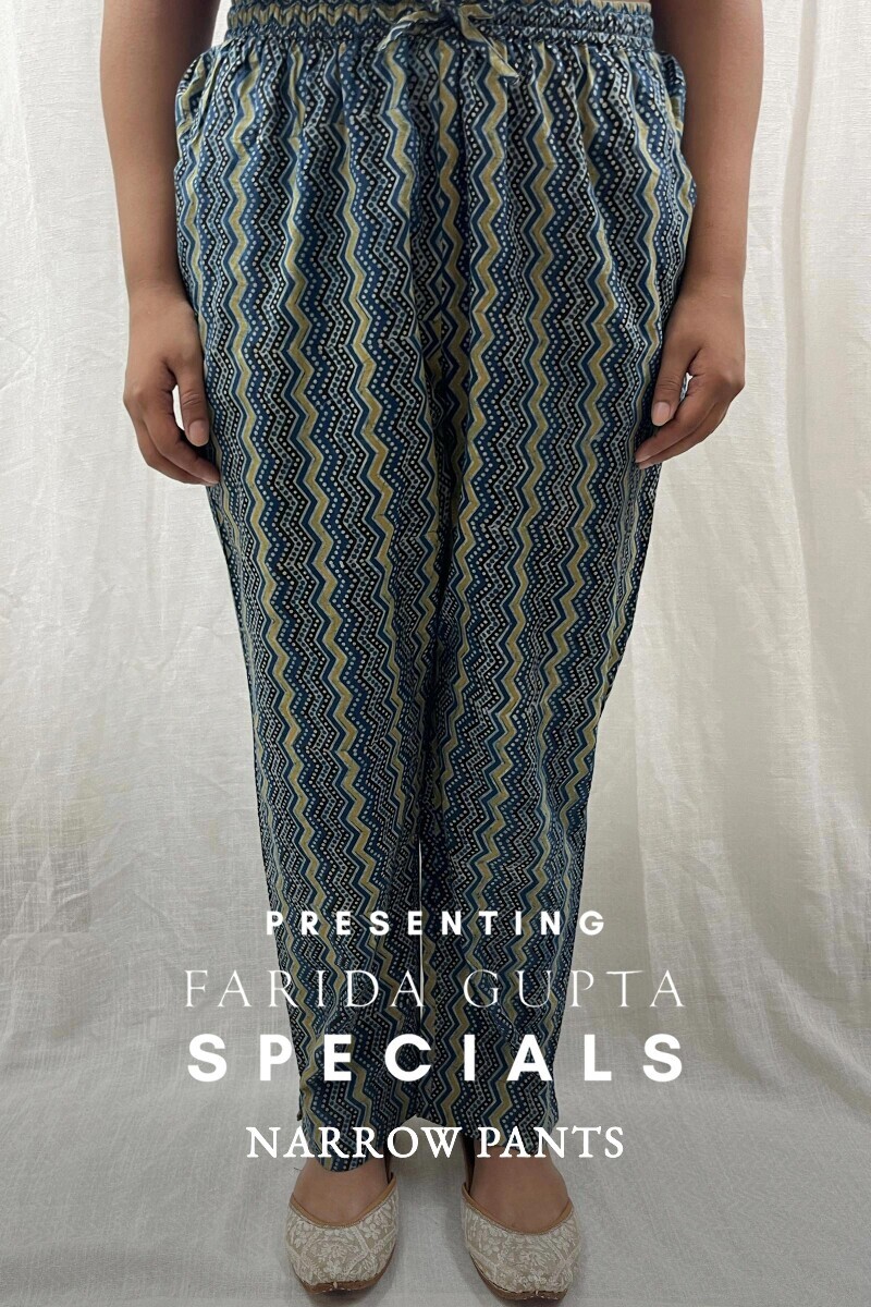 Ajrak Hand Block-Printed Cotton Narrow Pants