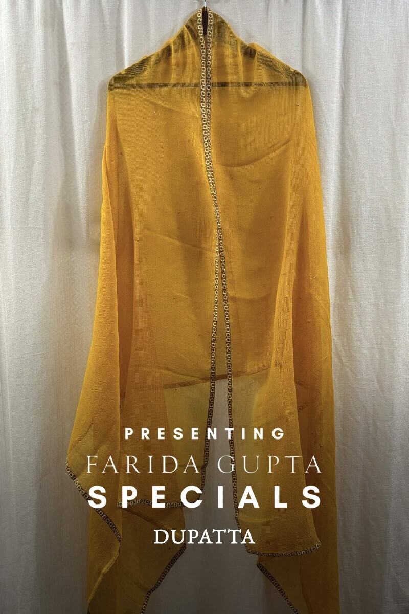 Mustard Handcrafted Kota Dupatta