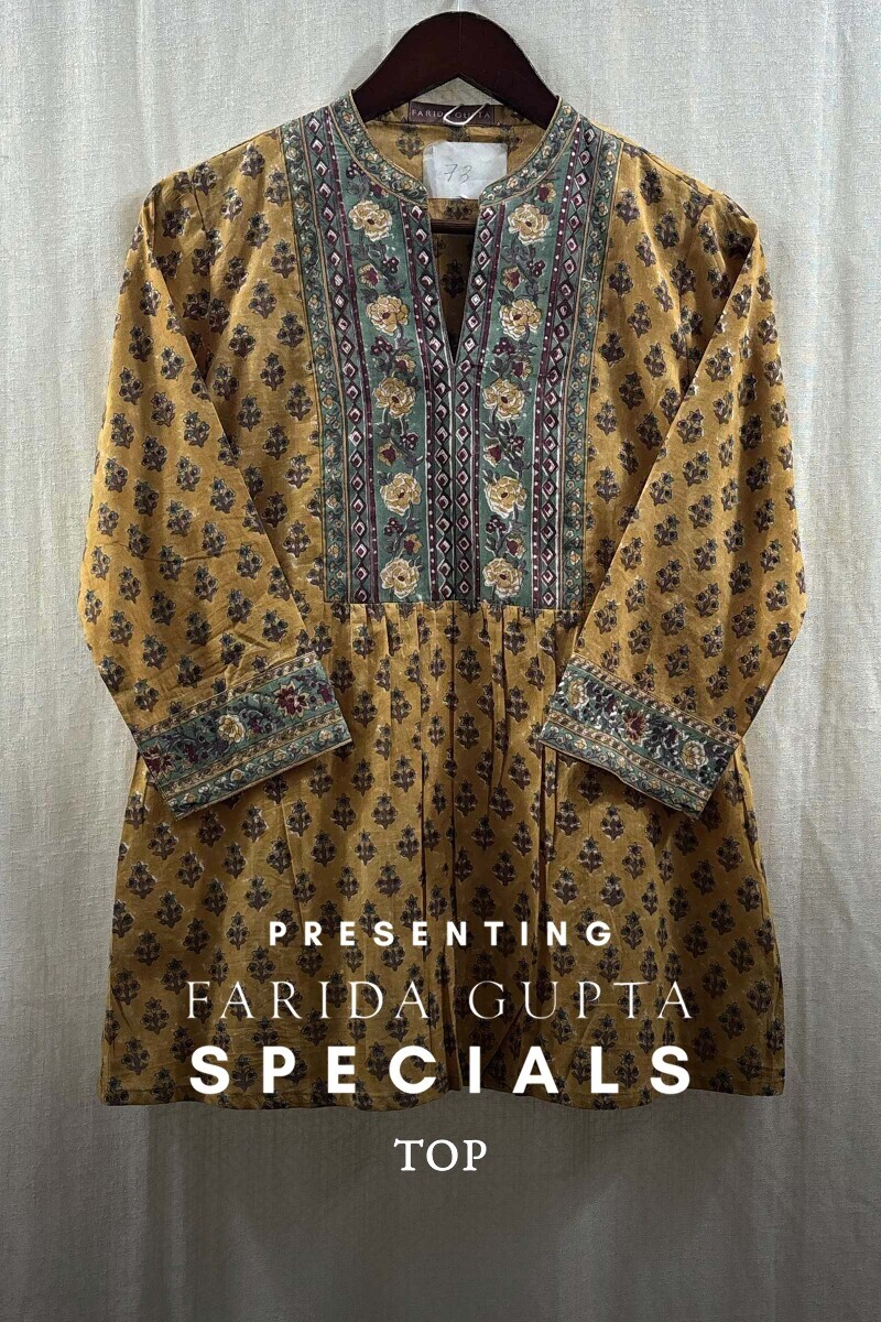 Yellow Hand Block-Printed Top