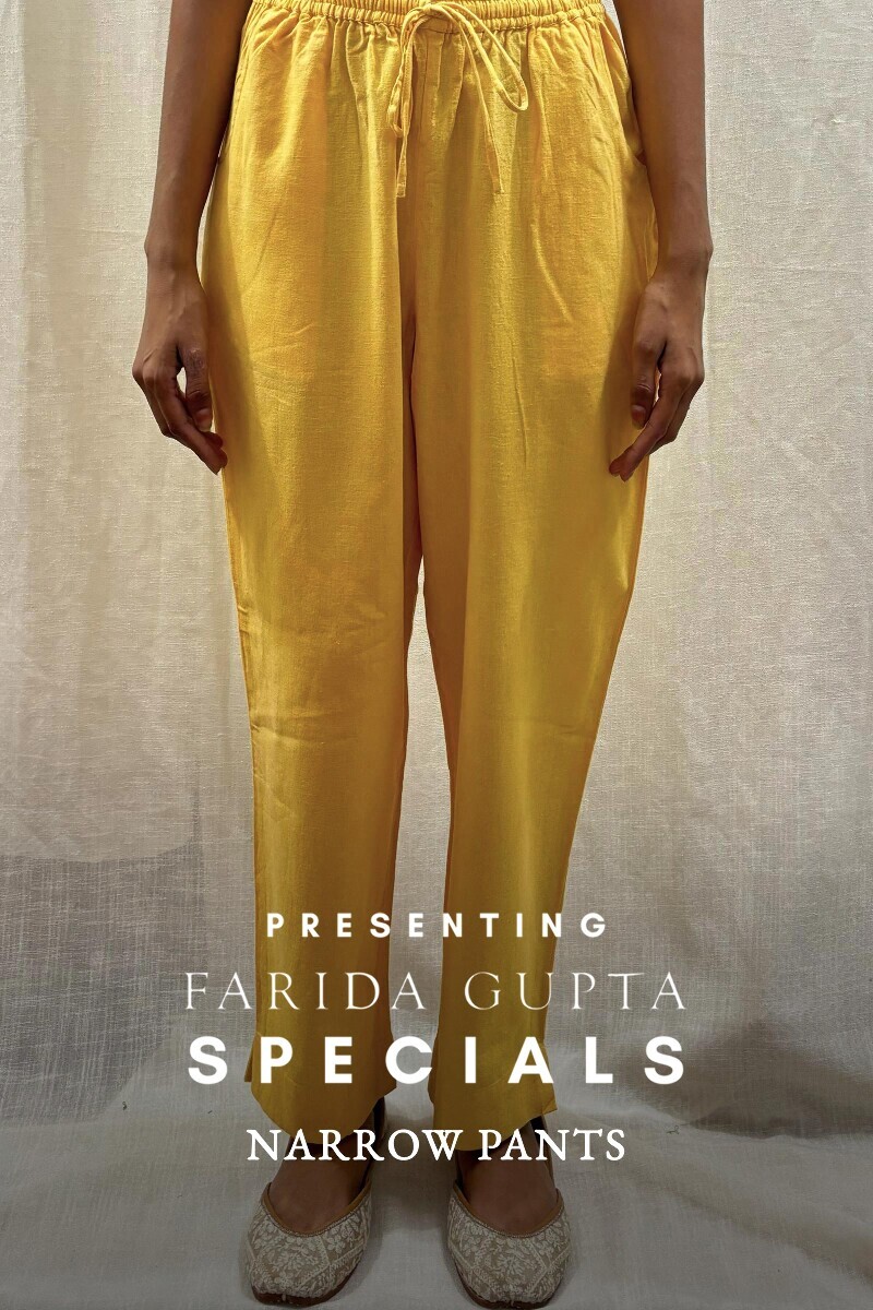 Handcrafted Cotton Narrow Pants