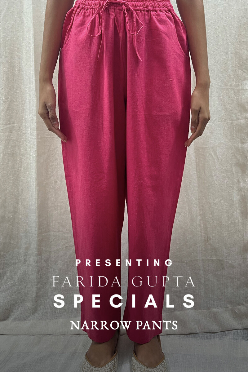 Handcrafted Cotton Narrow Pants