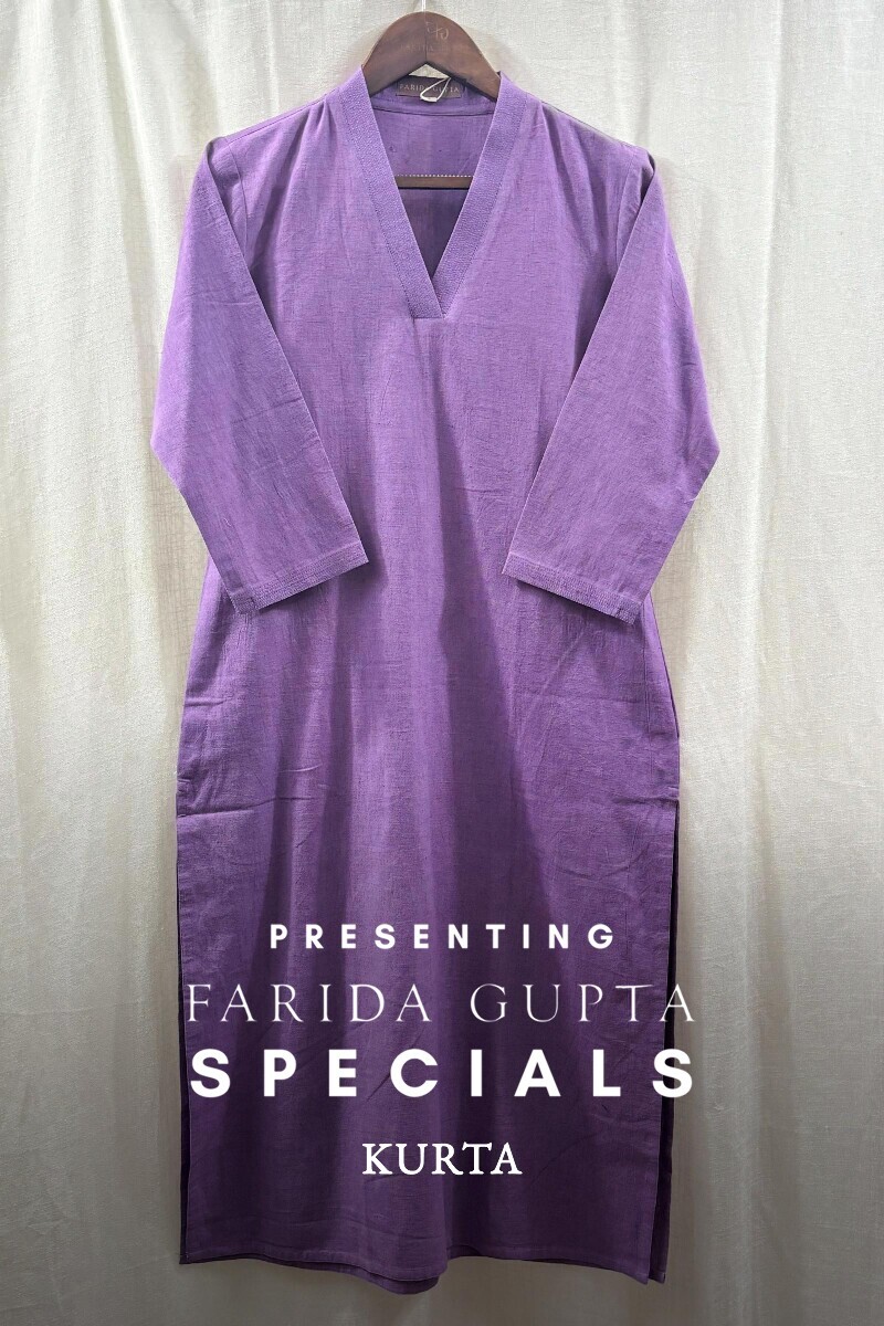 Purple Handcrafted Straight Kurta