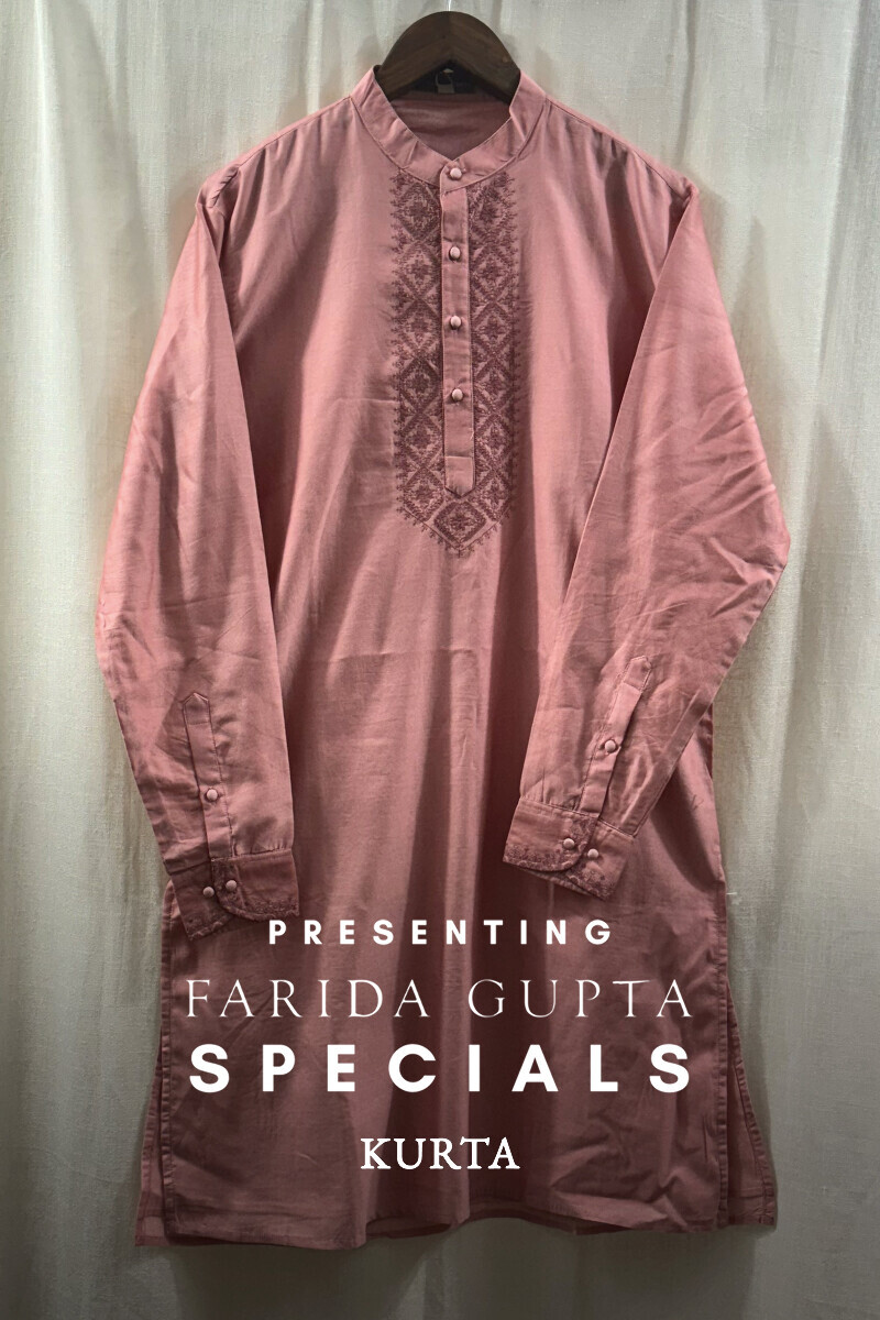 Pink Handcrafted Chanderi Kurta