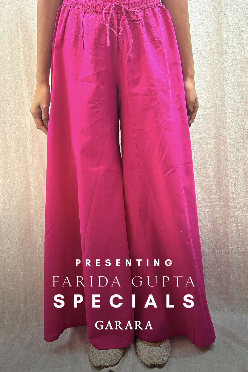 Pink Handcrafted Cotton Garara