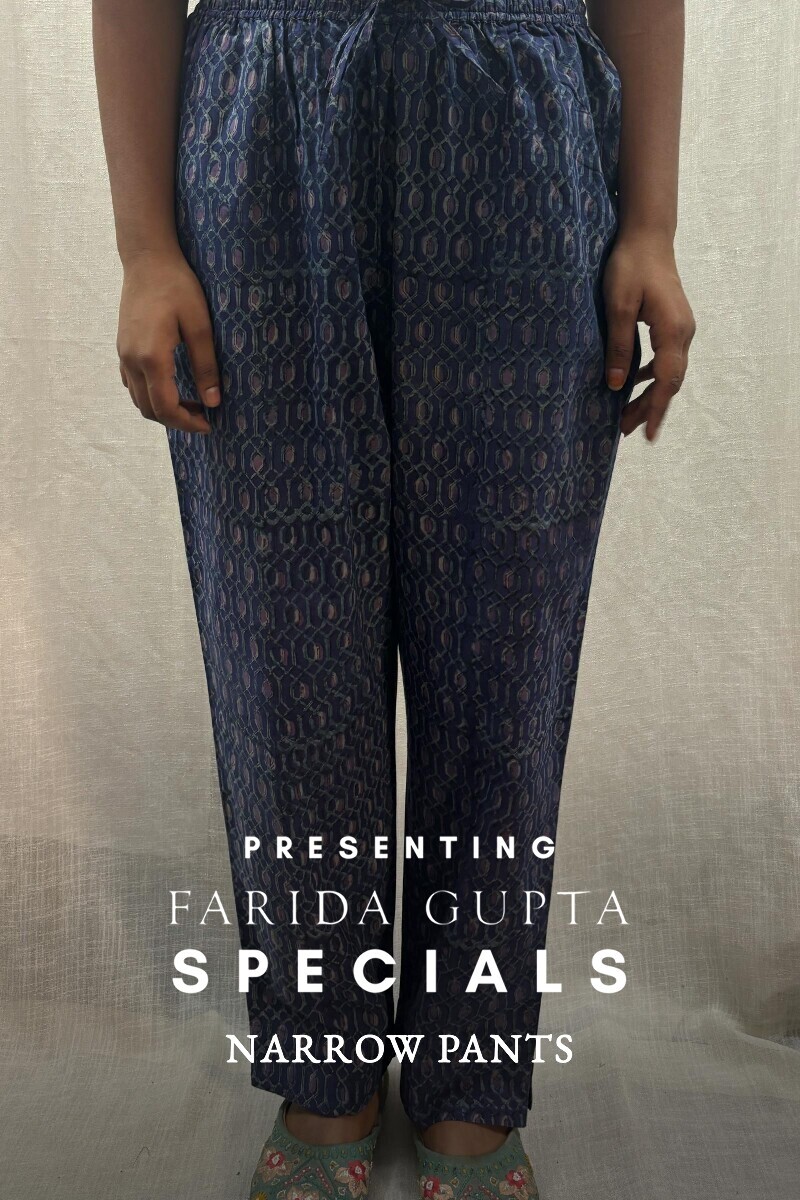 Hand Block-Printed Narrow Pants