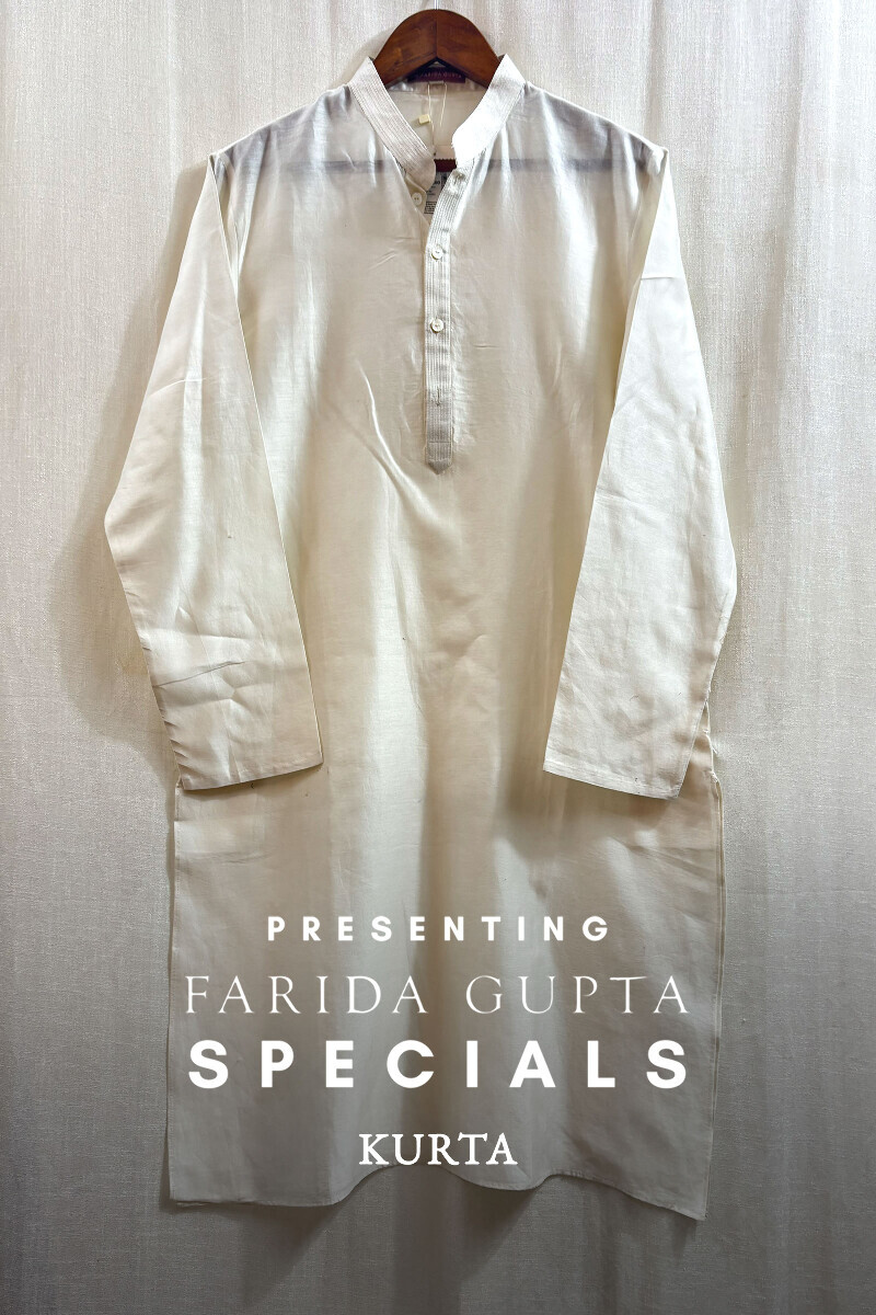 White Handcrafted Chanderi Kurta