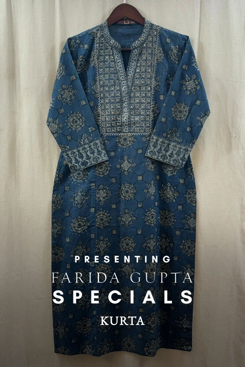 Indigo Hand Block-Printed Kurta