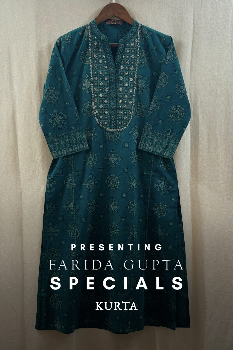 Akola Hand Block-Printed Straight Cotton Kurta