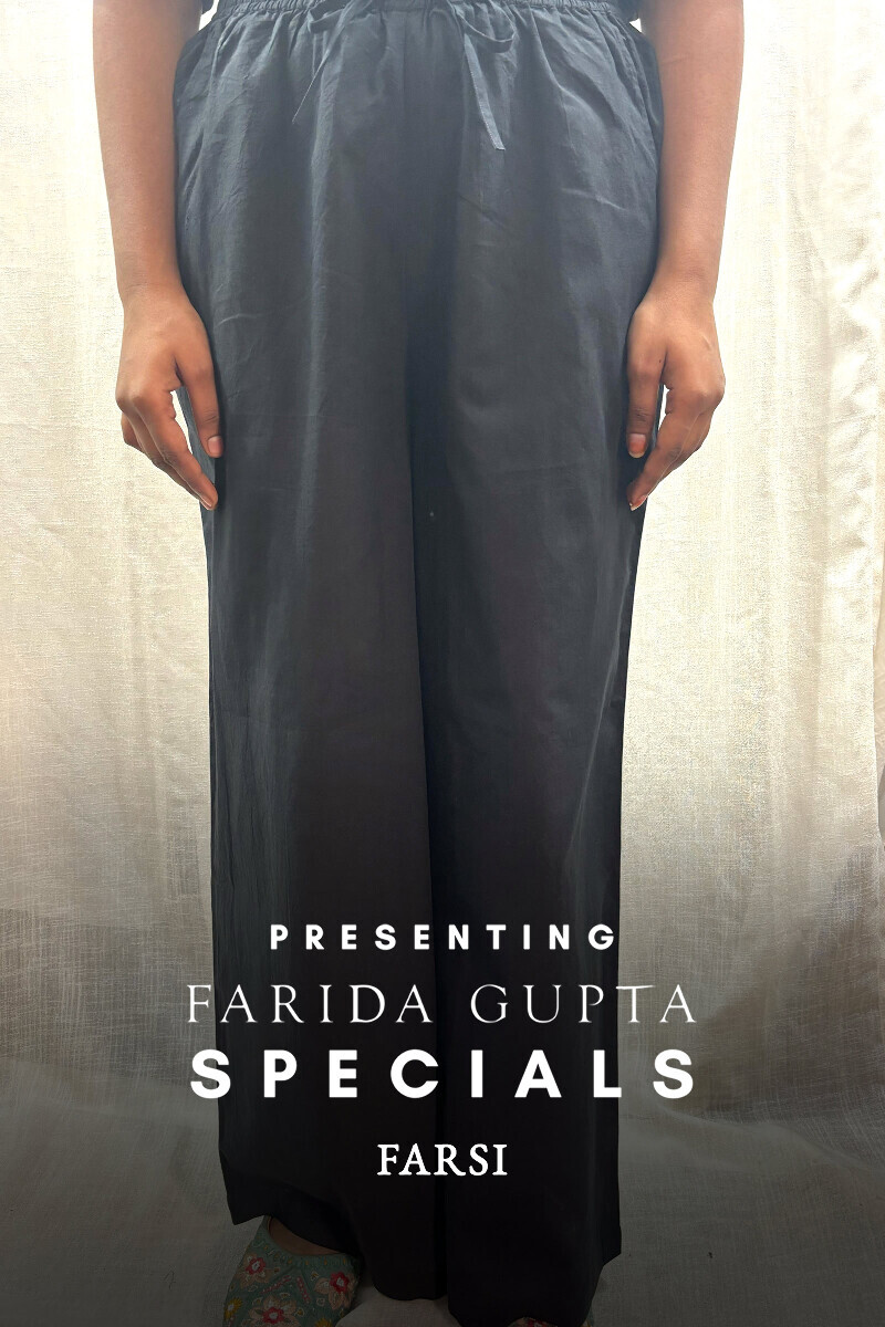 Black Handcrafted Cotton Farsi