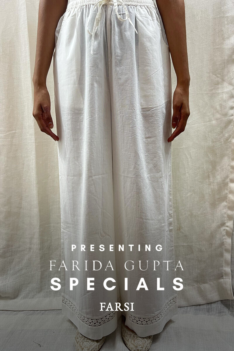 White Handcrafted Cotton Farsi