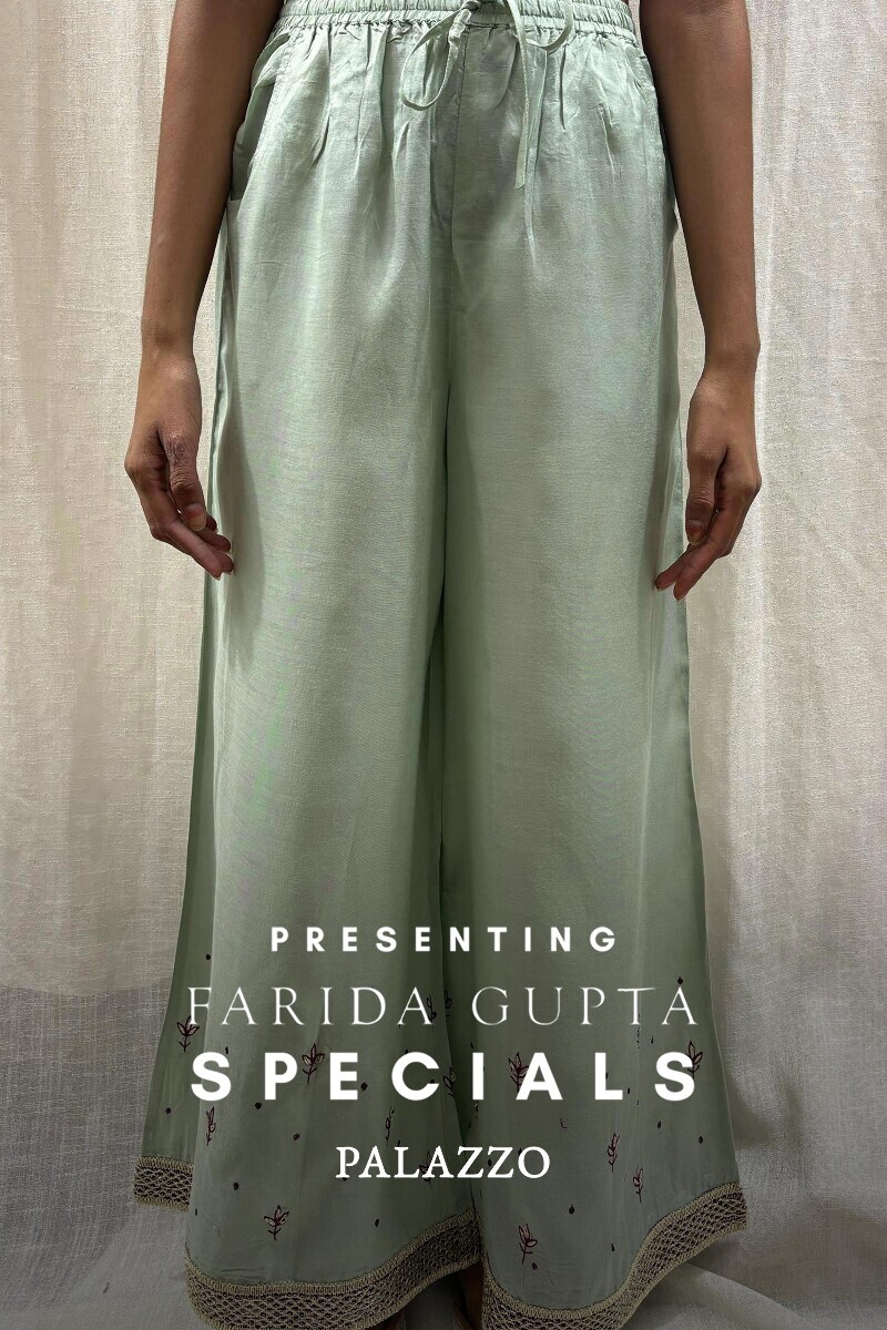 Mint Green Handcrafted Modal Palazzo