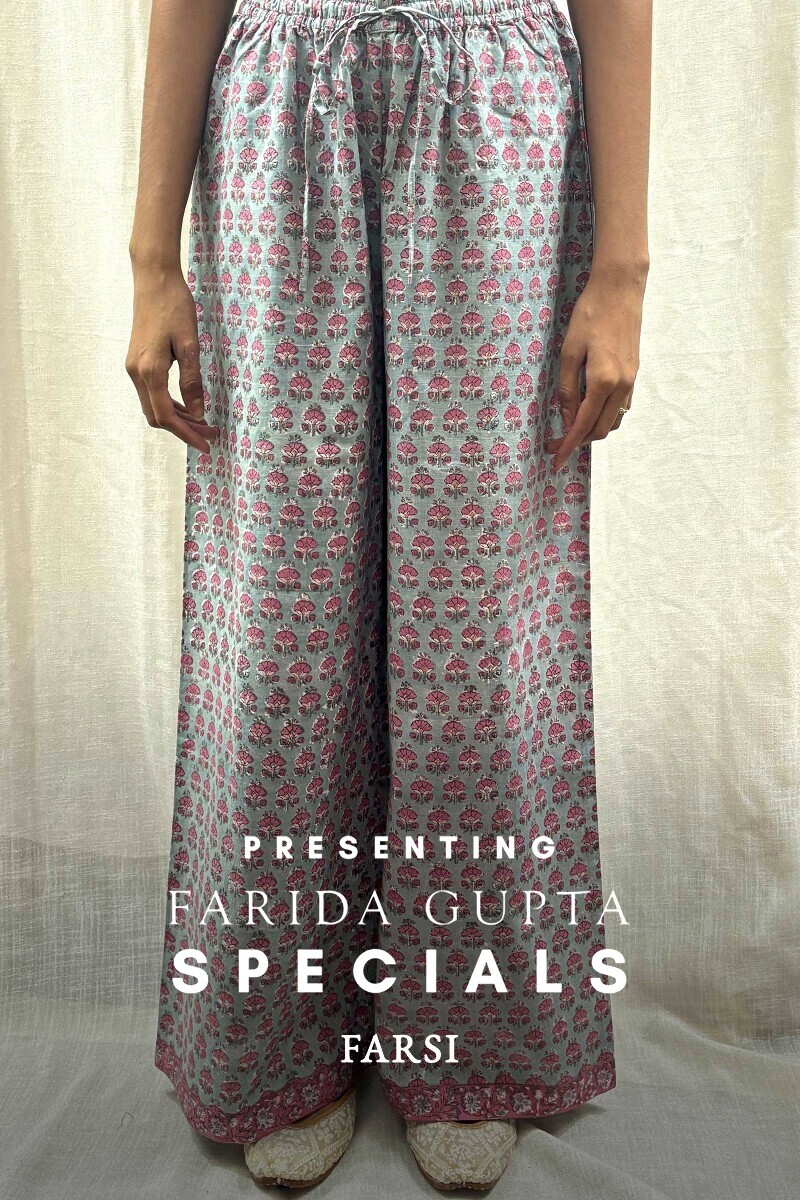 Pink Hand Block-Printed Modal Farsi