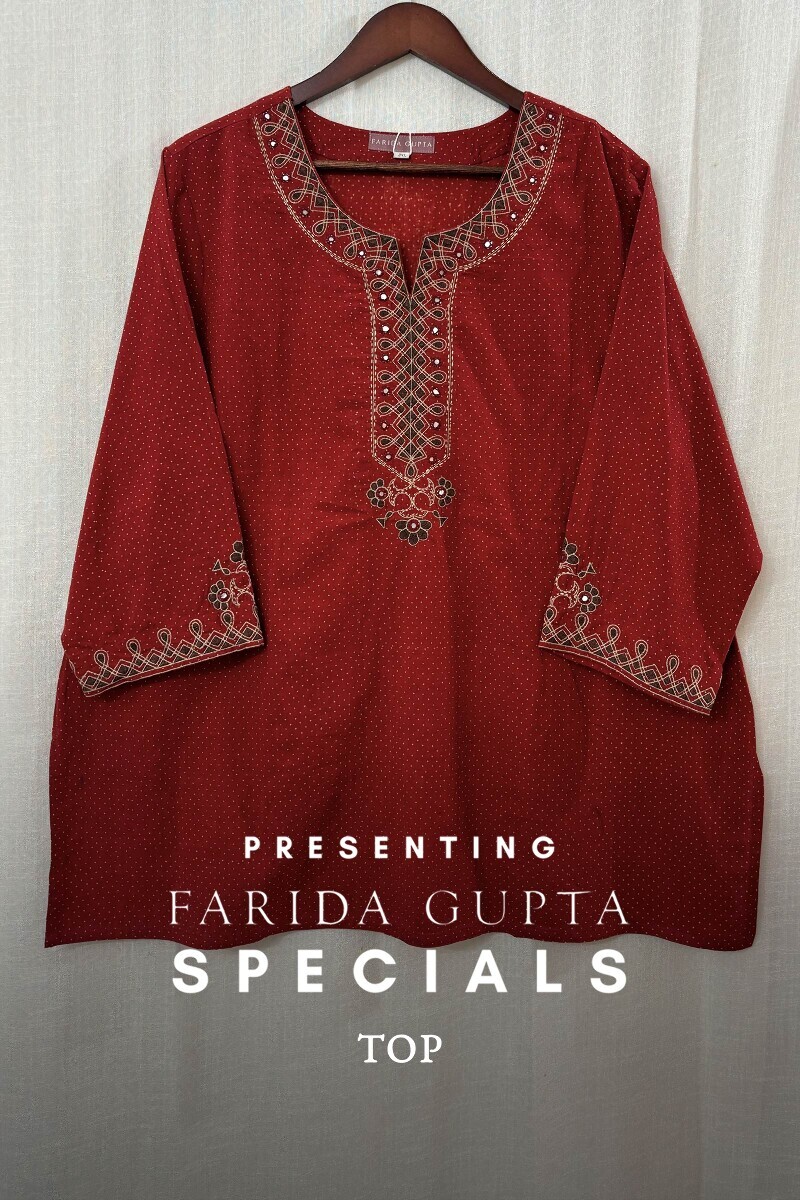 Ajrak Hand Block-Printed Cotton Top