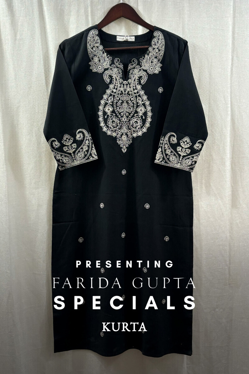 Embroidered Cotton Straight Kurta