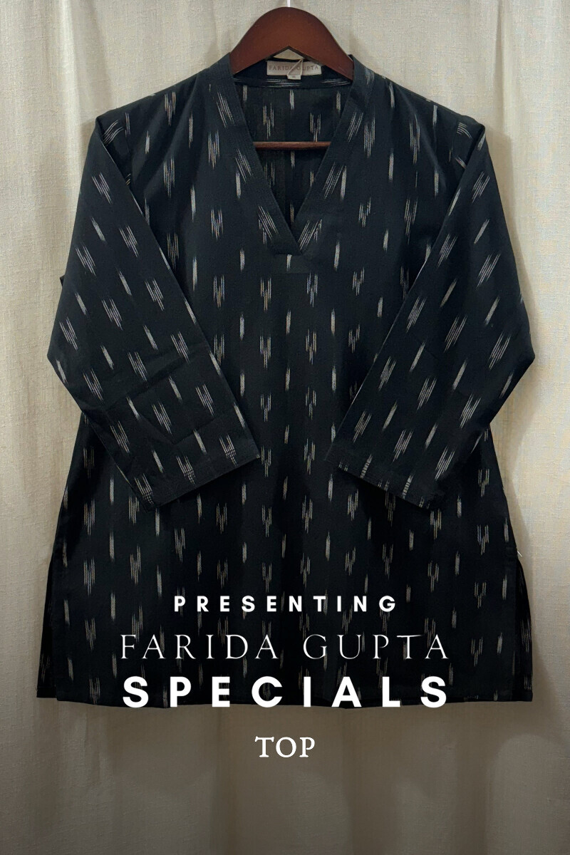 Black Handcrafted Cotton Polyester Top