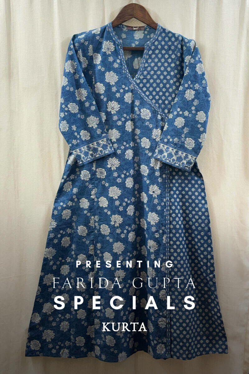 Blue Hand Block-Printed Kurta