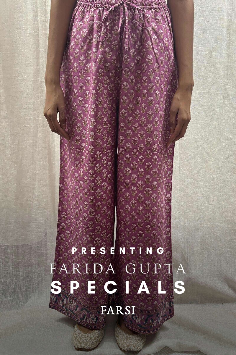 Pink Hand Block-Printed Farsi