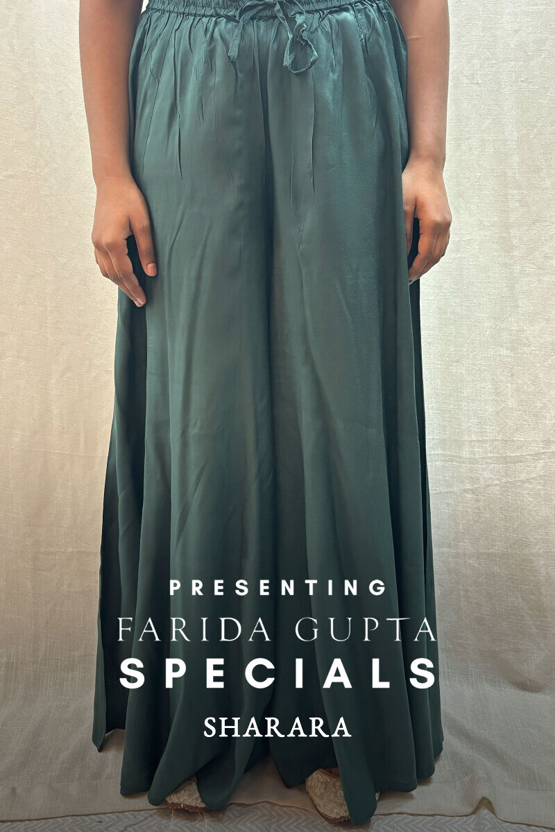 Green Handcrafted Modal Sharara