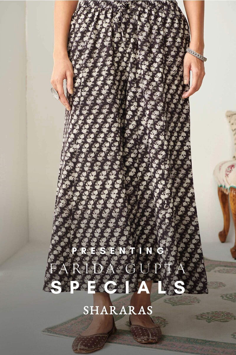 Bagru Hand Block-Printed Cotton Sharara