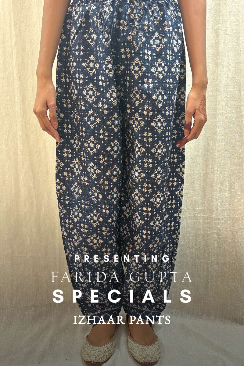 Bagru Hand Block-Printed Cotton Izhaar Pants
