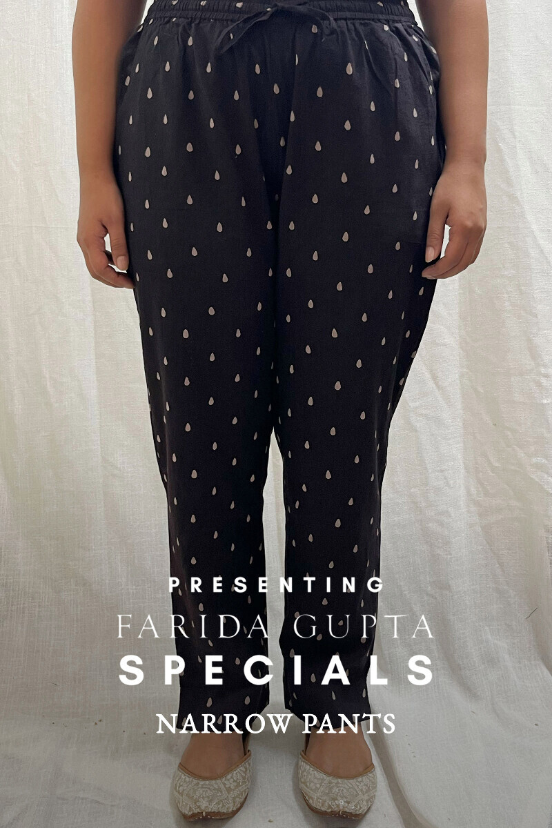 Ajrak Hand Block-Printed Cotton Narrow Pants