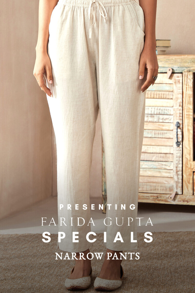 Handcrafted Cotton Narrow Pants