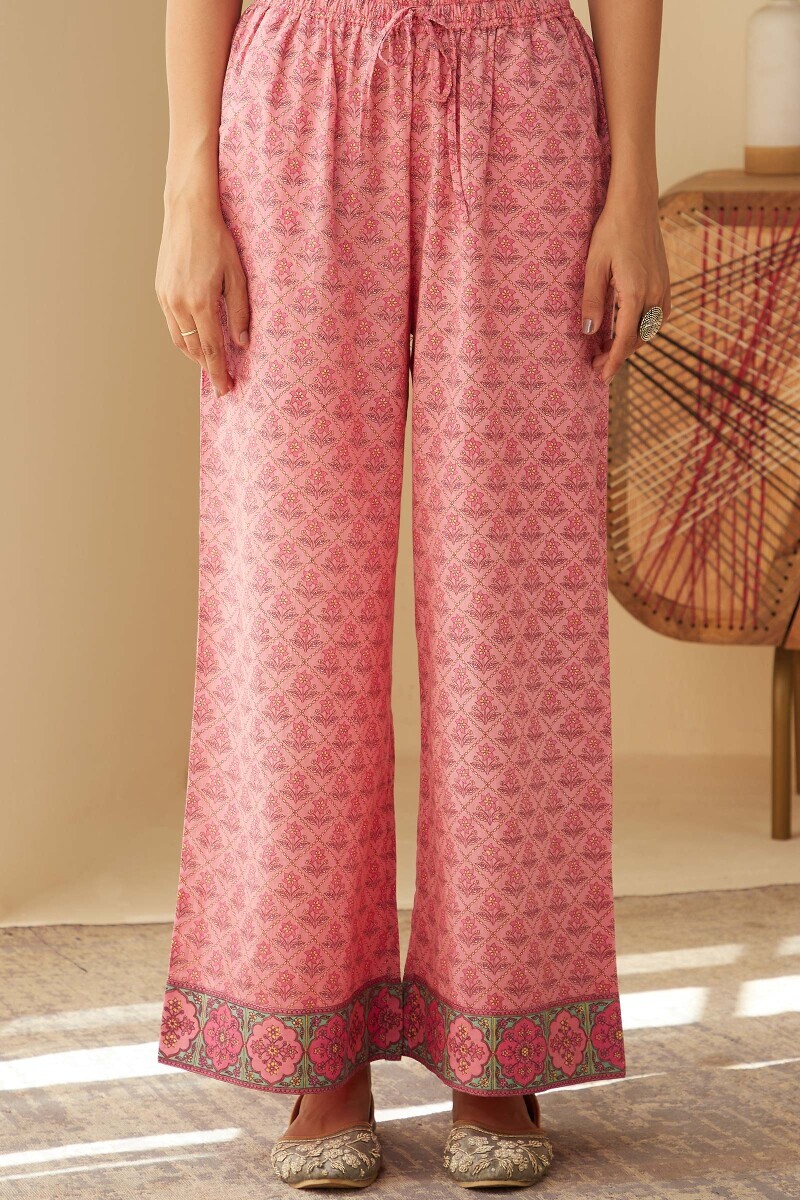 Pink Hand Printed Cotton Farsi