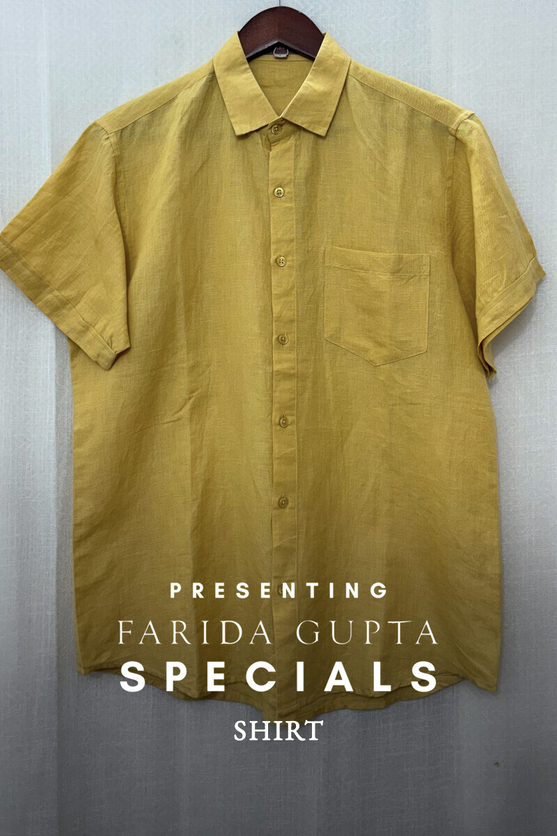 FG Specials: 1 Of 1- Men's Yellow Handcrafted Handloom Shirt