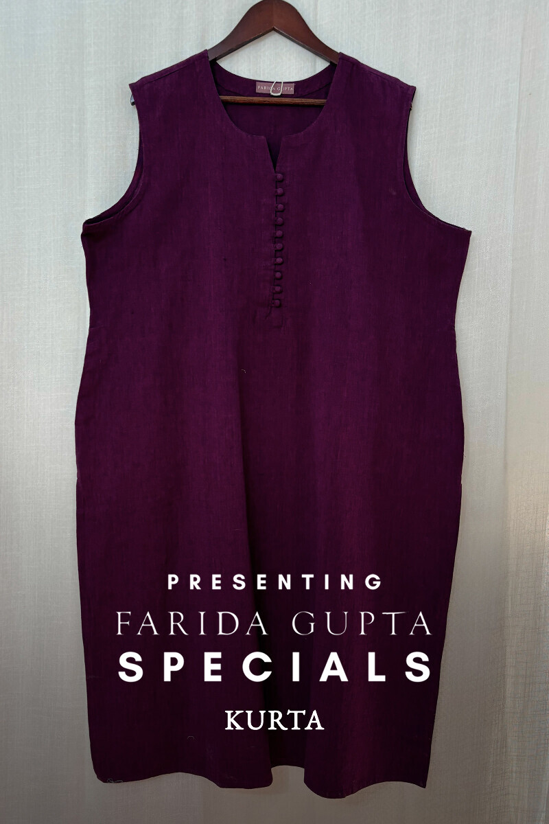 Purple Handcrafted Handloom Cotton Kurta