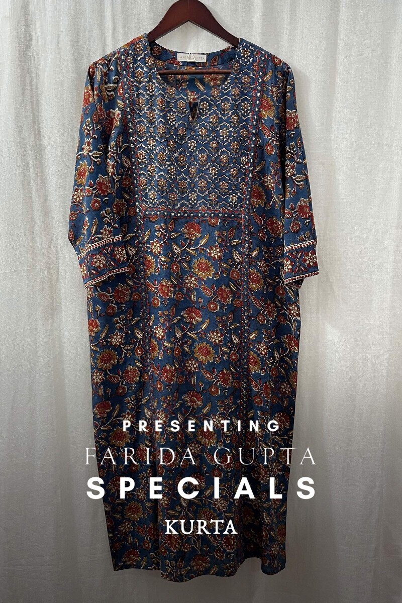 Bagru Hand Block-Printed Straight Modal Kurta