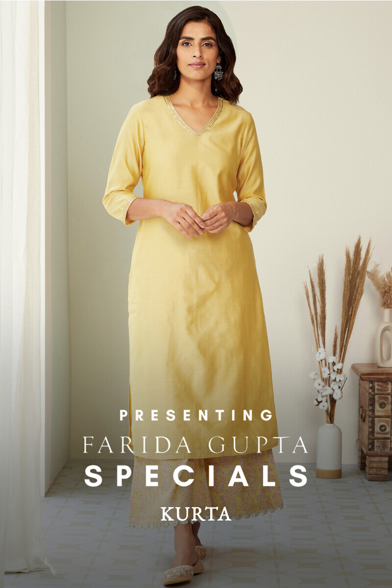 Green Hand Block-Printed Straight Viscose Kurta