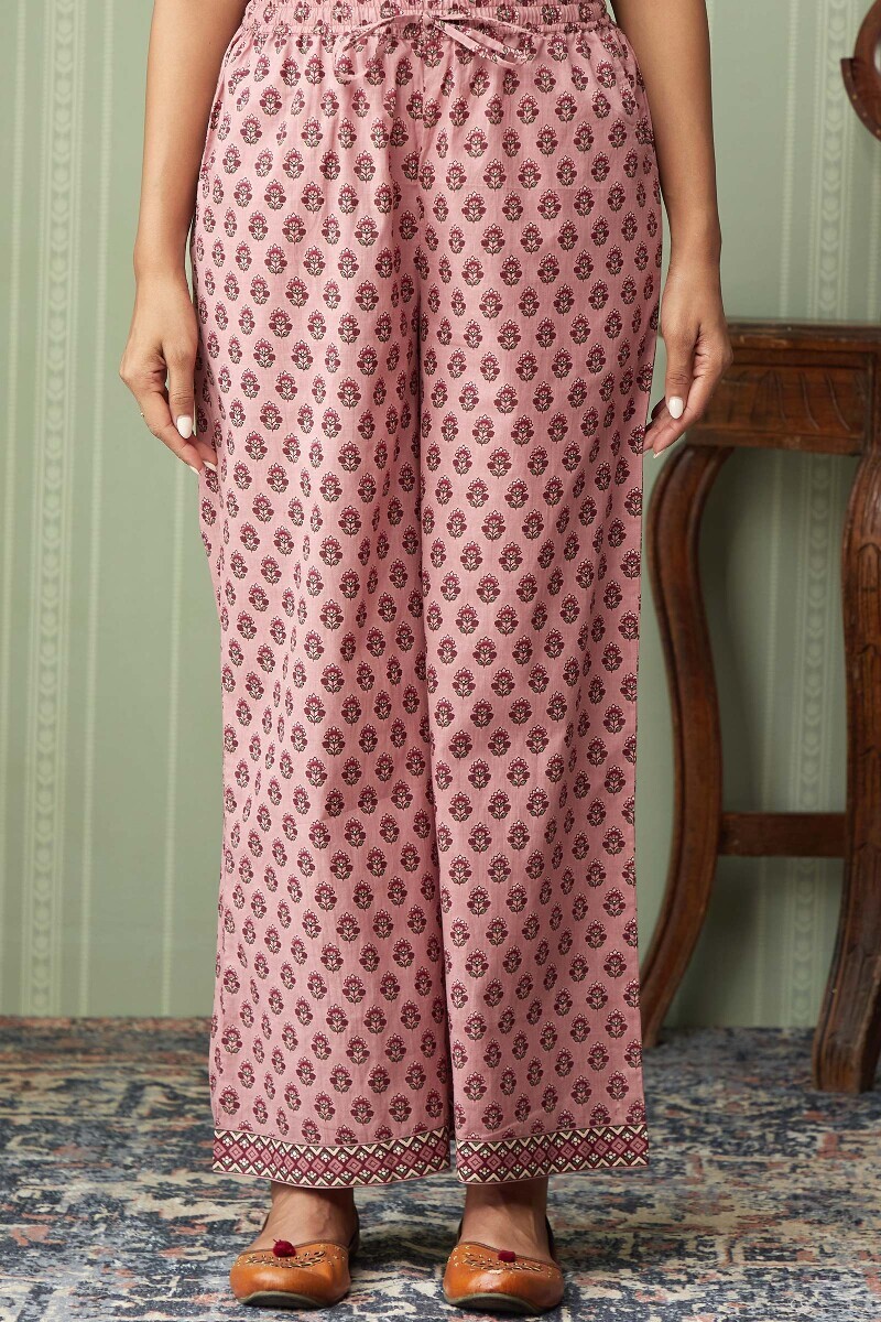 Pink Hand Printed Cotton Farsi