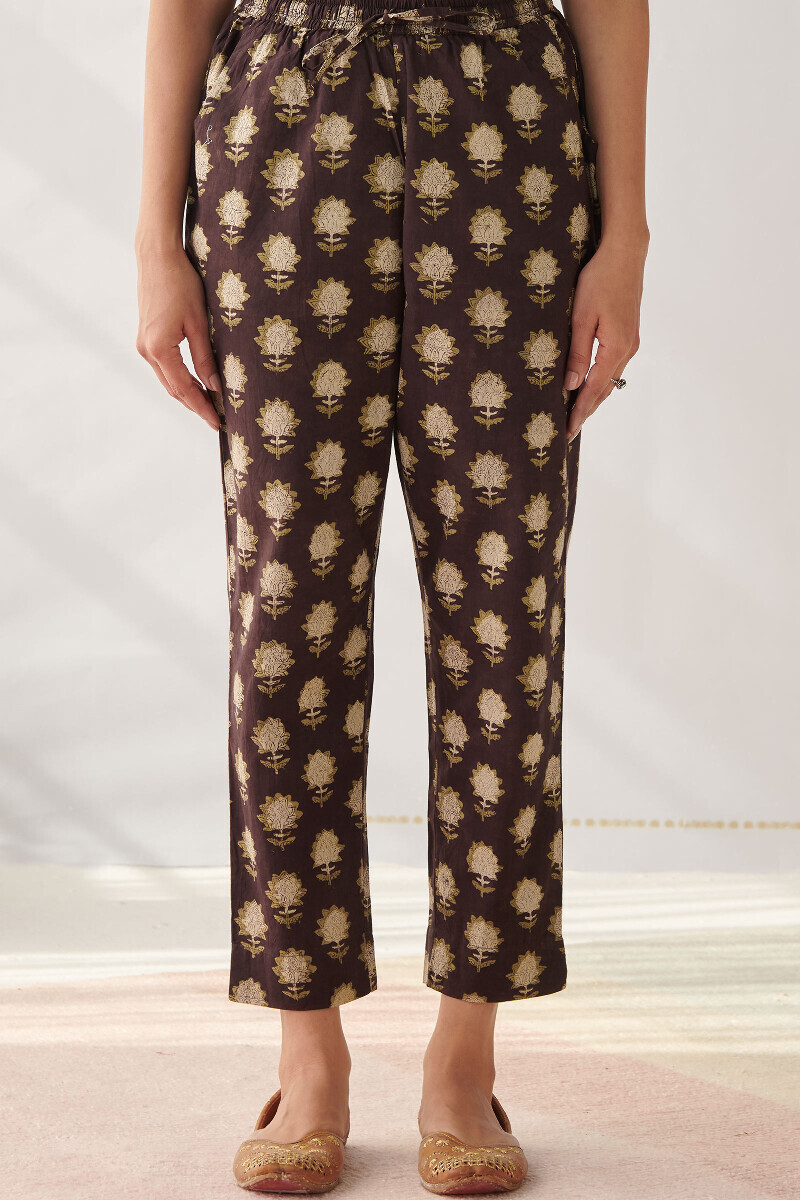 Bagru Hand Block-Printed Cotton Narrow Pants