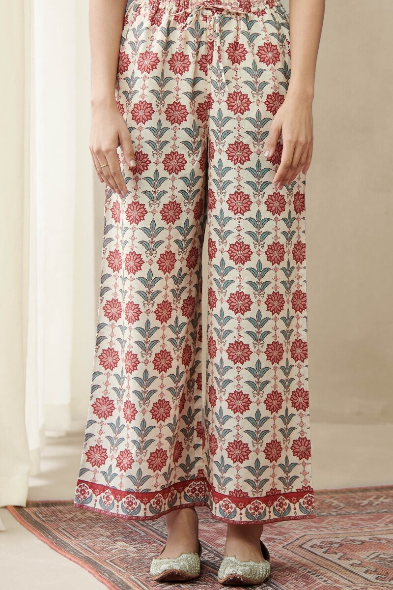 Cream Printed Cotton Farsi
