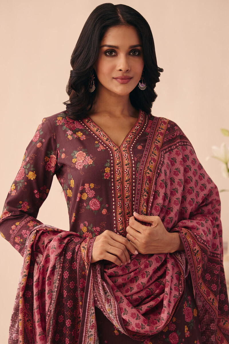 Pink Printed Kota Dupatta