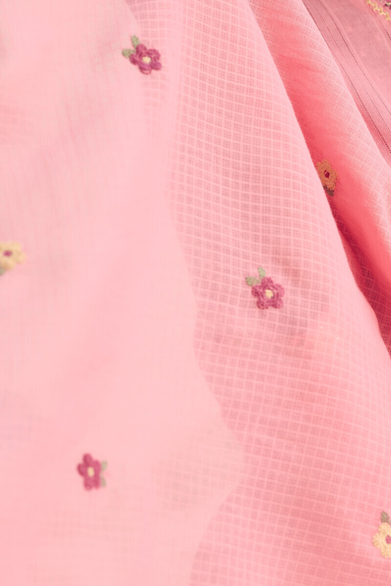 Pink Handcrafted Kota Dupatta