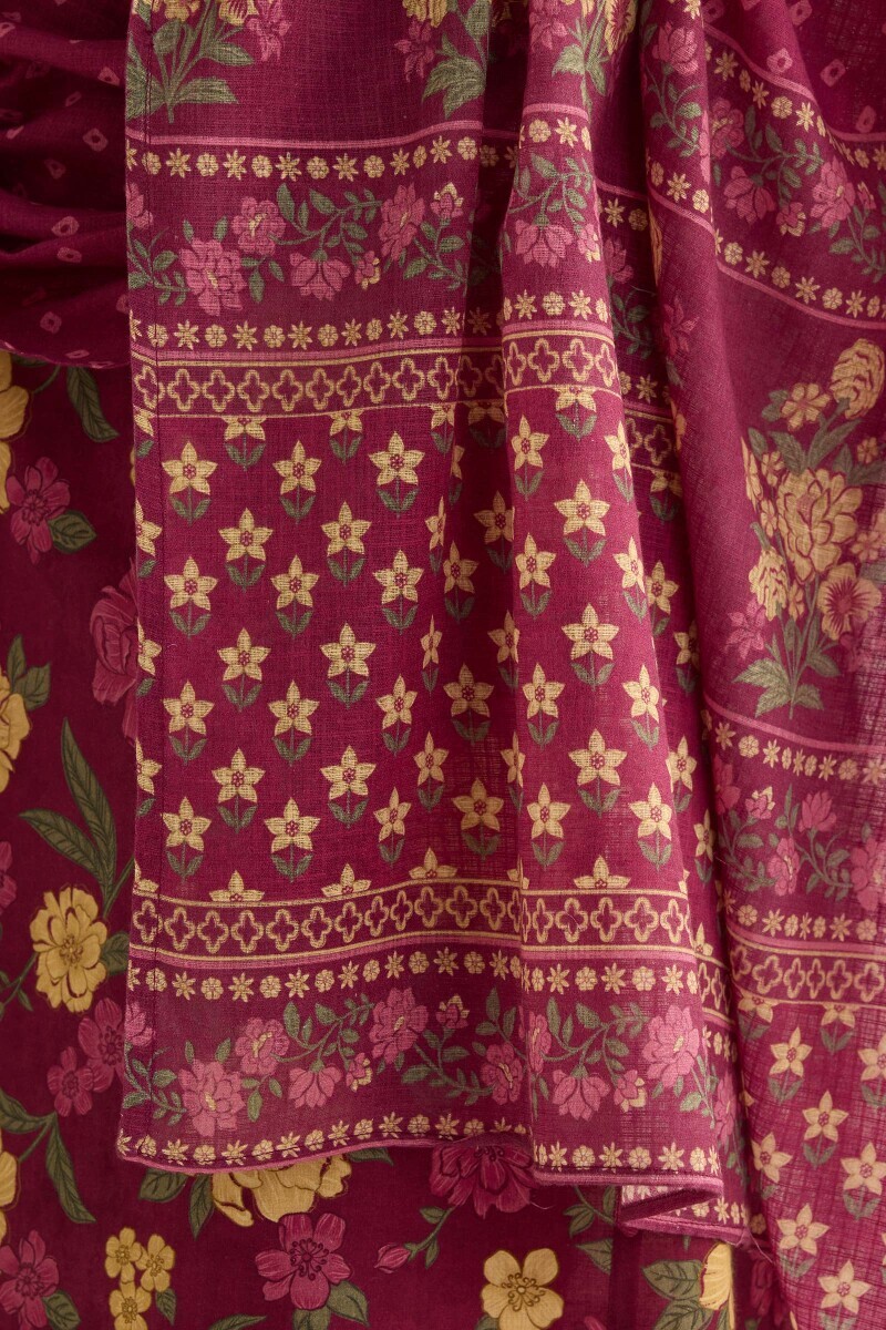 Pink Printed Kota Dupatta