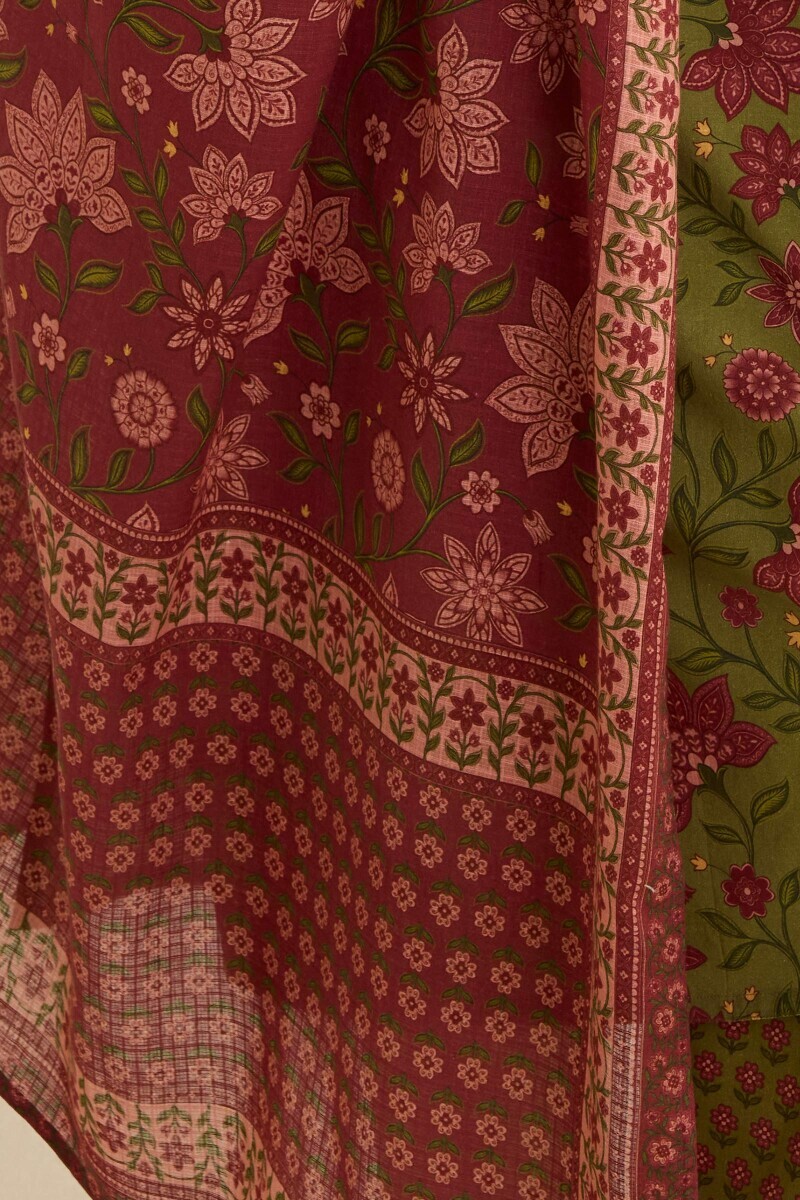 Pink Printed Kota Dupatta