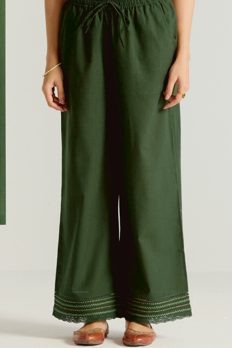 Green Handcrafted Gauze Slub Farsi