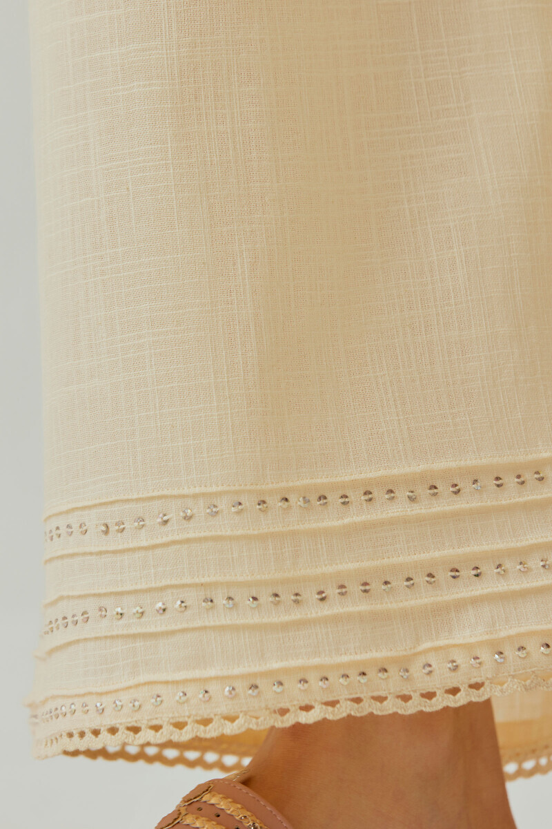 Cream Handcrafted Gauze Slub Farsi
