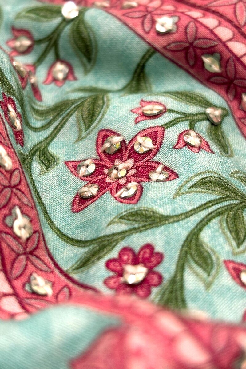 Blue Printed Straight Cotton Kurta