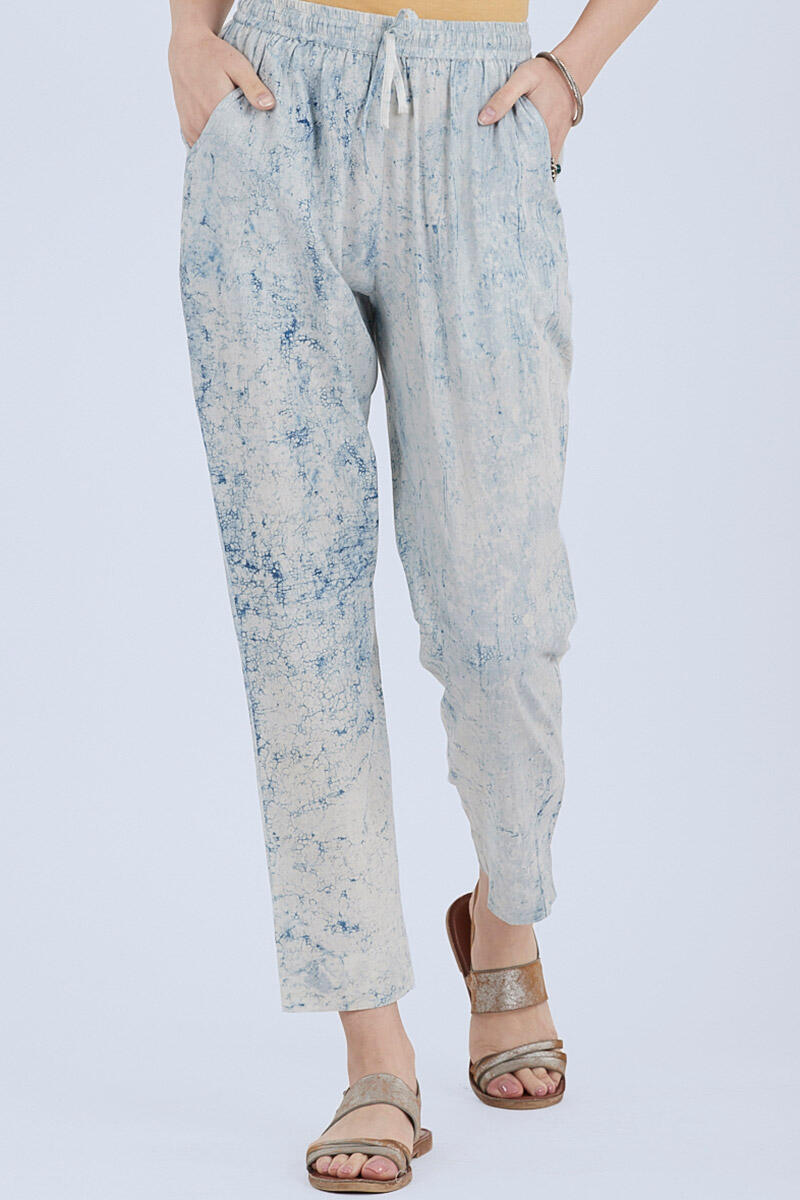 Indigo Handcrafted Cotton Narrow Pants