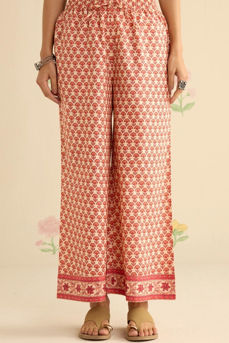 Pink Hand Printed Cotton Farsi