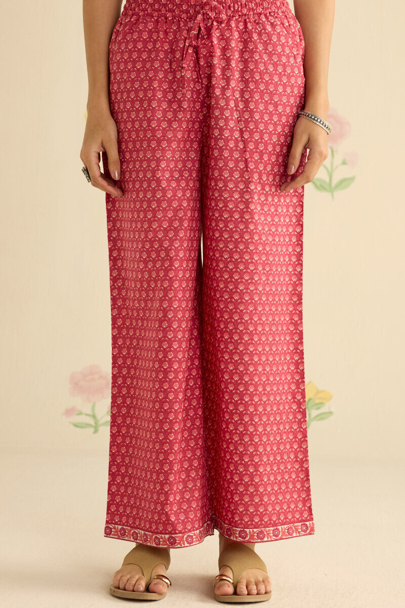 Pink Hand Printed Cotton Farsi