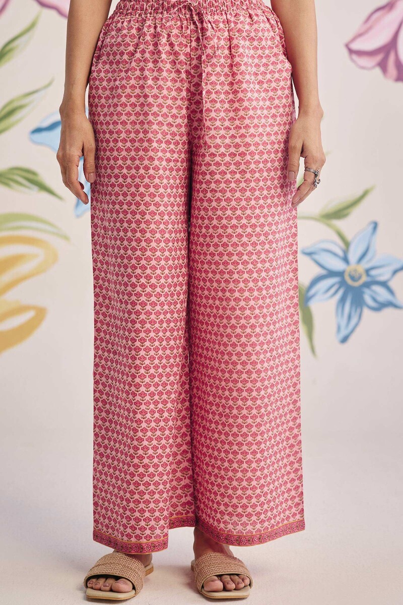 Pink Hand Printed Cotton Farsi