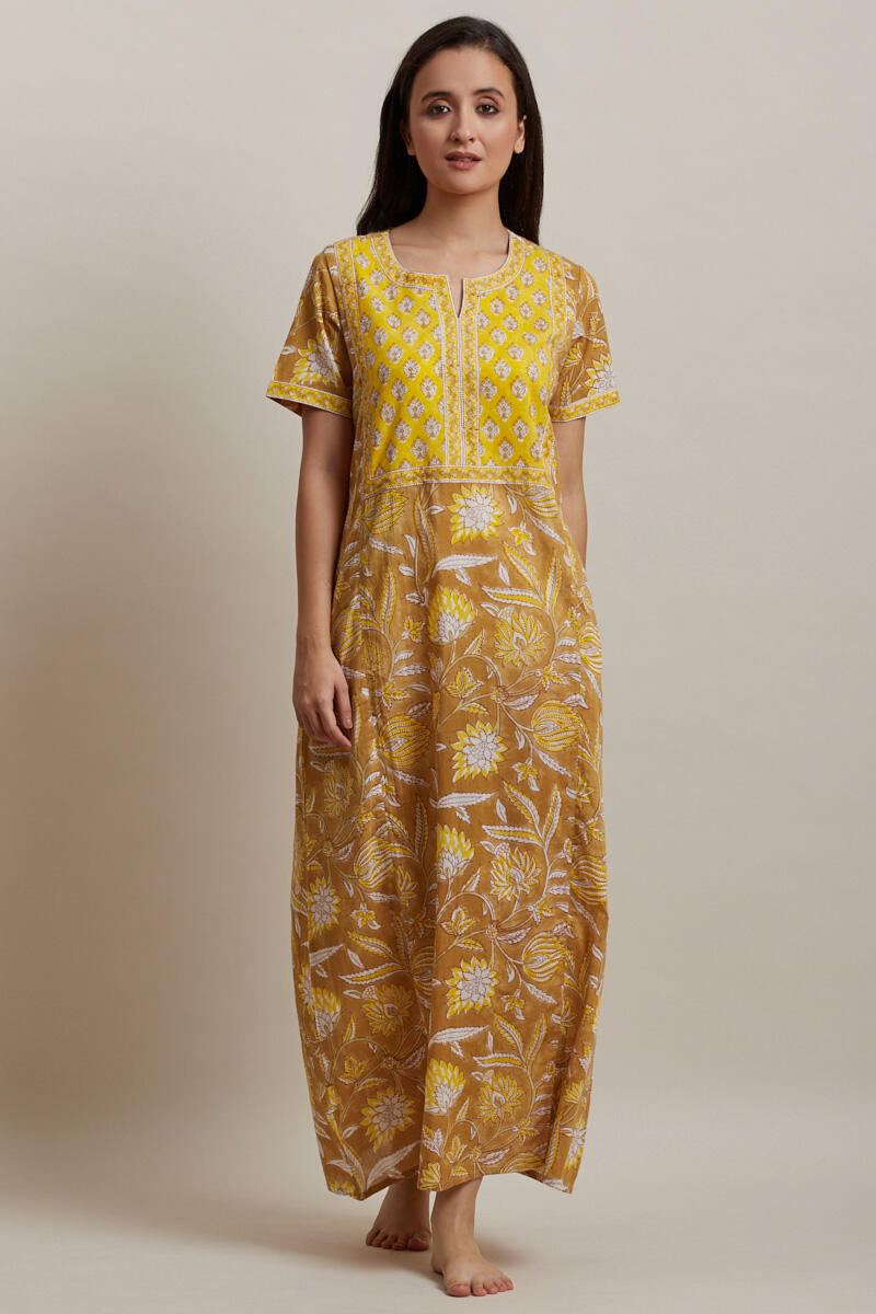 Sanganeri Block Printed Cotton Kaftan