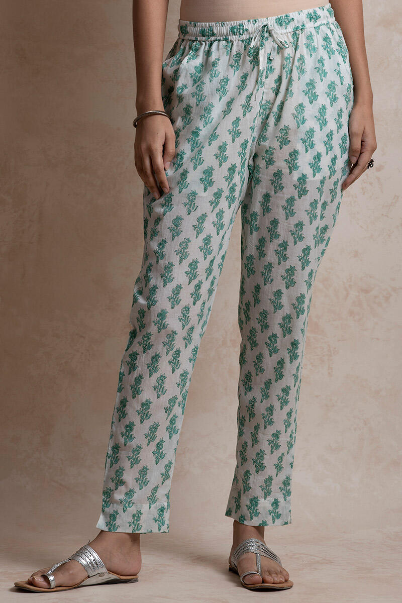 Sanganeri Block Printed Cotton Cigarette Pants