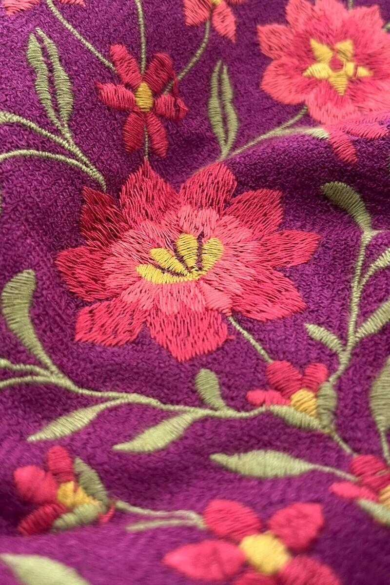 Magenta Handcrafted Straight Faux Wool Kurta