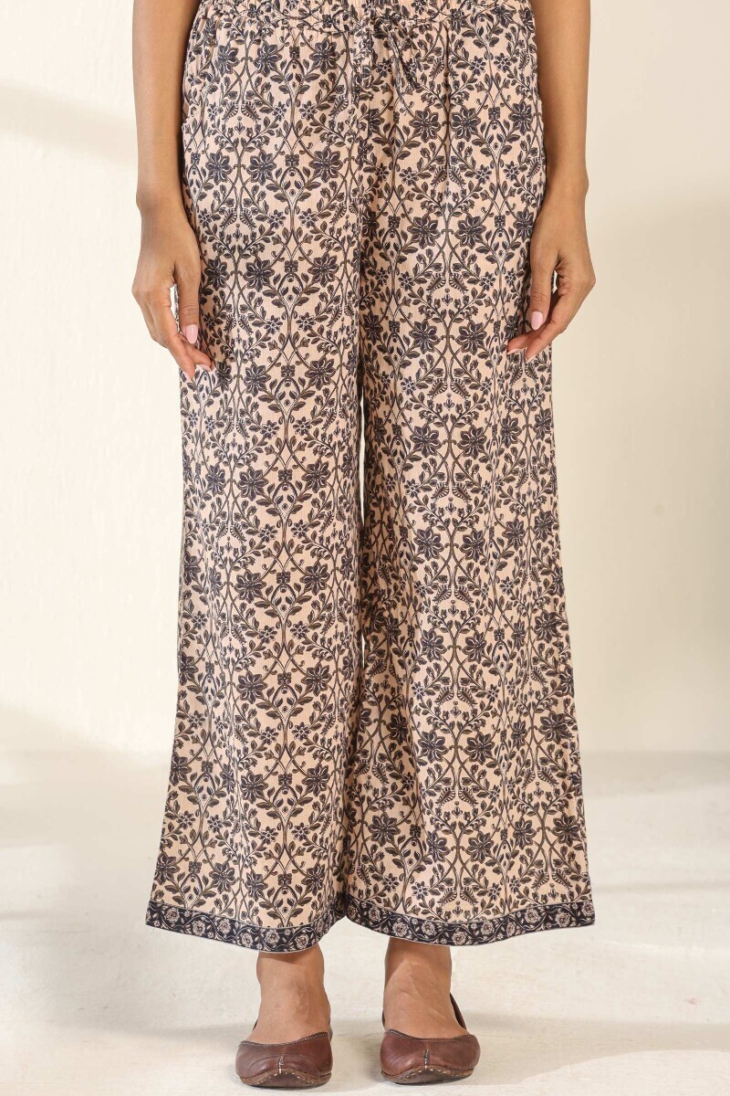 Beige Printed Cotton Farsi