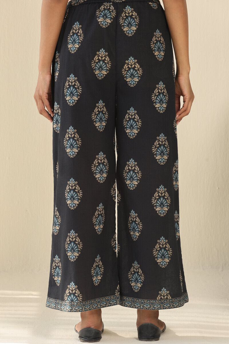 Black Printed Cotton Dobby Farsi